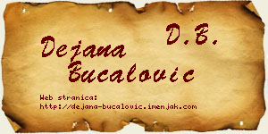 Dejana Bucalović vizit kartica